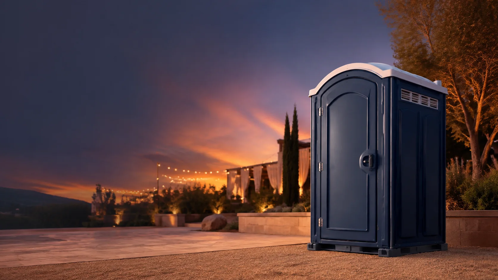 Portable restroom shown for rental planning in Hamilton, OH